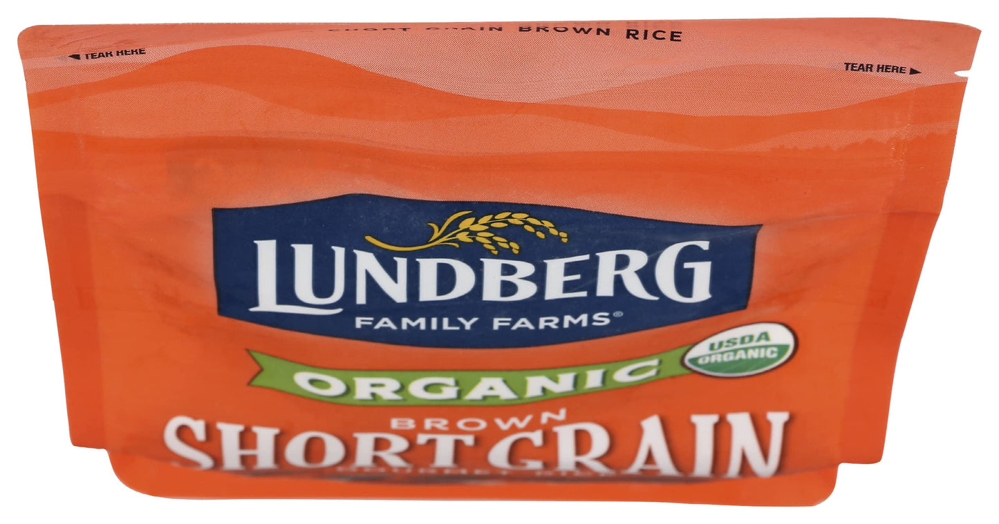 Lundberg Family Farms - Organic Brown Short Grain Rice, Subtle Nutty Aroma, Clings When Cooked, 100% Whole Grain, High Fiber, Pa