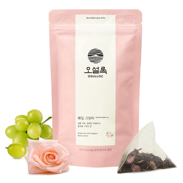 Osulloc Wedding Green Tea (Floral & Sweet Muscat Scent) | Korean Premium Blended Tea Bag | Sweet Fruit Tea | 20 Count Tea Bags,