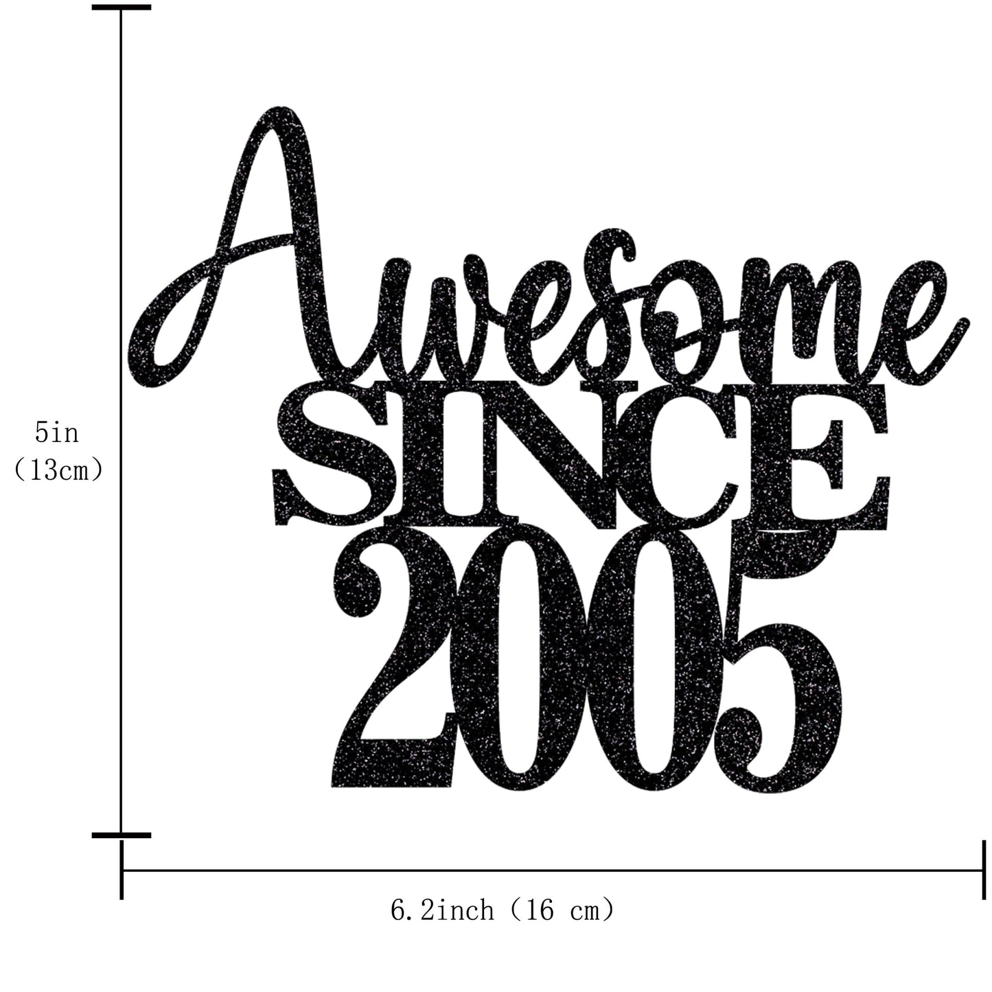 19Th Awesome Since2005 Cake Topper Cheers To 19 Years Birthday Cake Pick 19 Fabulous Cake Decoration For Happy 19Th Birthday Ann