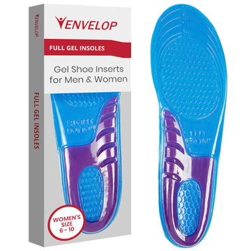 Envelop Gel Insoles For Women - Shoe Inserts For Walking, Running, Hiking - Insoles For Standing All Day - Cushion Soles For Hee