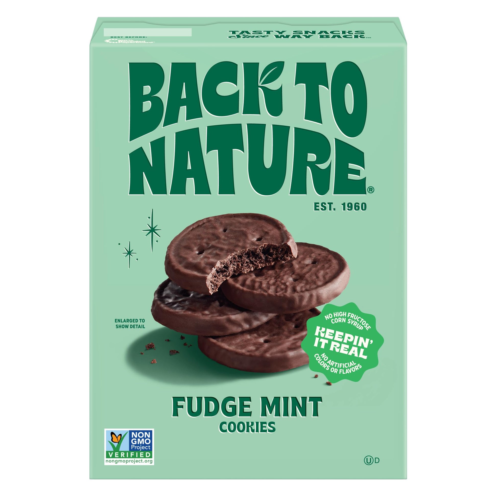 Back to Nature Fudge Mint Cookies - Vegan, Non-GMO, Made with Wheat Flour, seriously tasty snacks, 5.5 Ounce