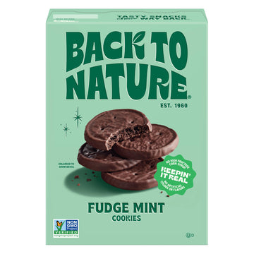 Back to Nature Fudge Mint Cookies - Vegan, Non-GMO, Made with Wheat Flour, seriously tasty snacks, 5.5 Ounce