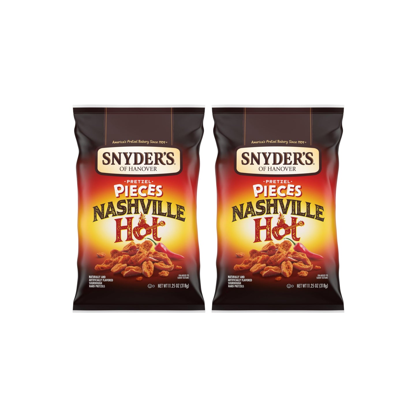 Snyders of Hanover Pretzel Pieces, Nashville Hot, 11.25 Oz (Pack of 2)