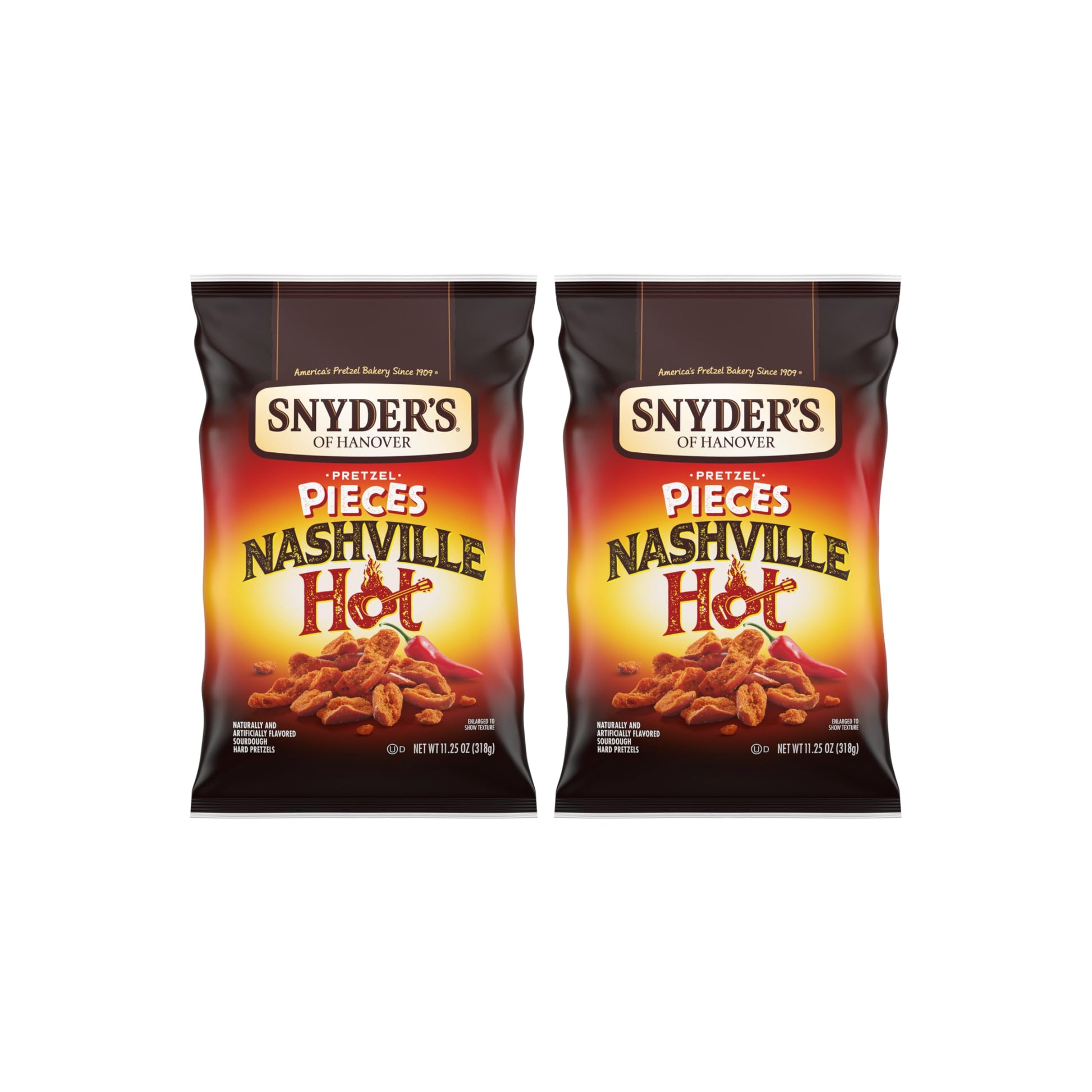 Snyders of Hanover Pretzel Pieces, Nashville Hot, 11.25 Oz (Pack of 2)