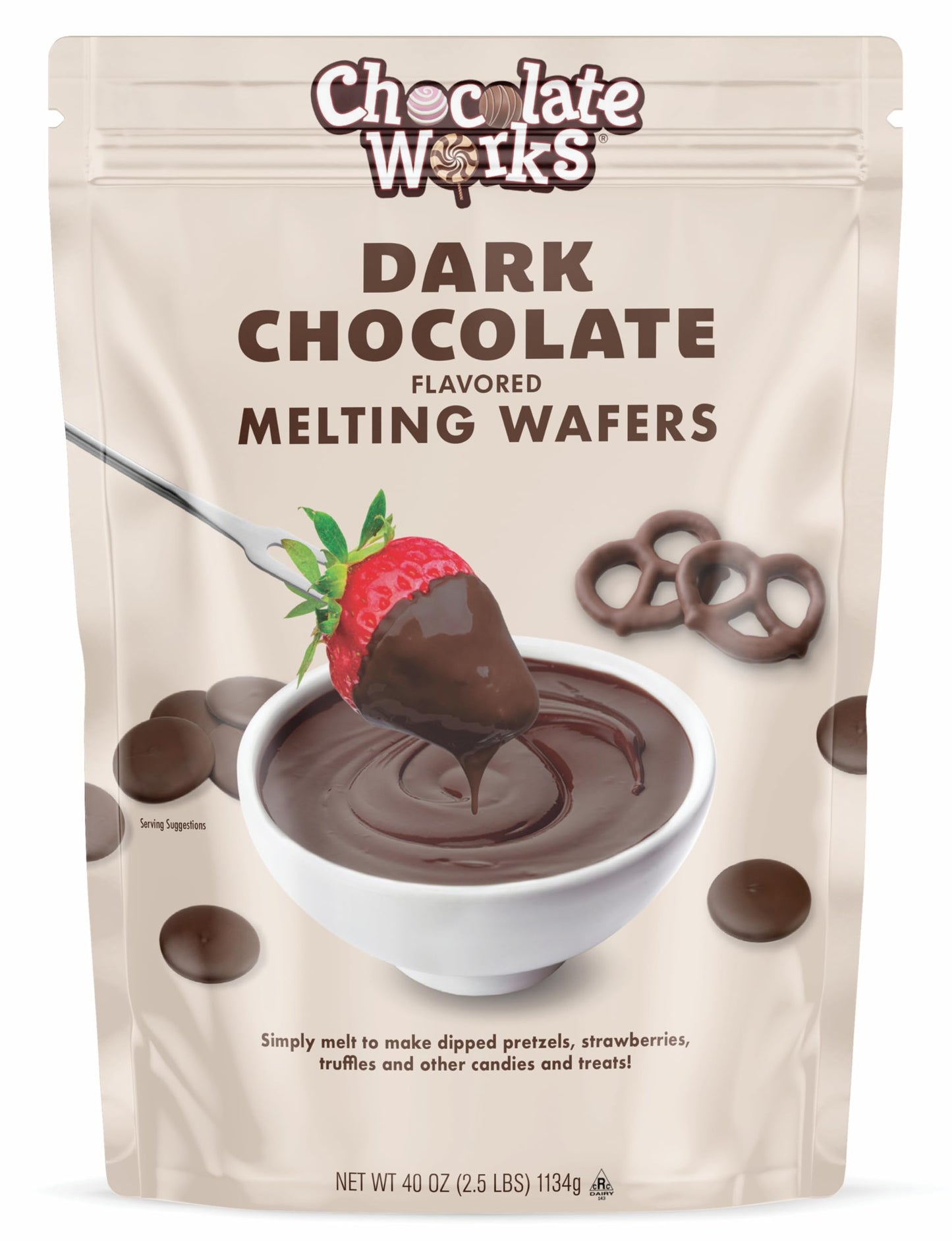 Chocolate Works Dark Chocolate Melting Chocolate Wafers, 2.5lb (Pack of 1)
