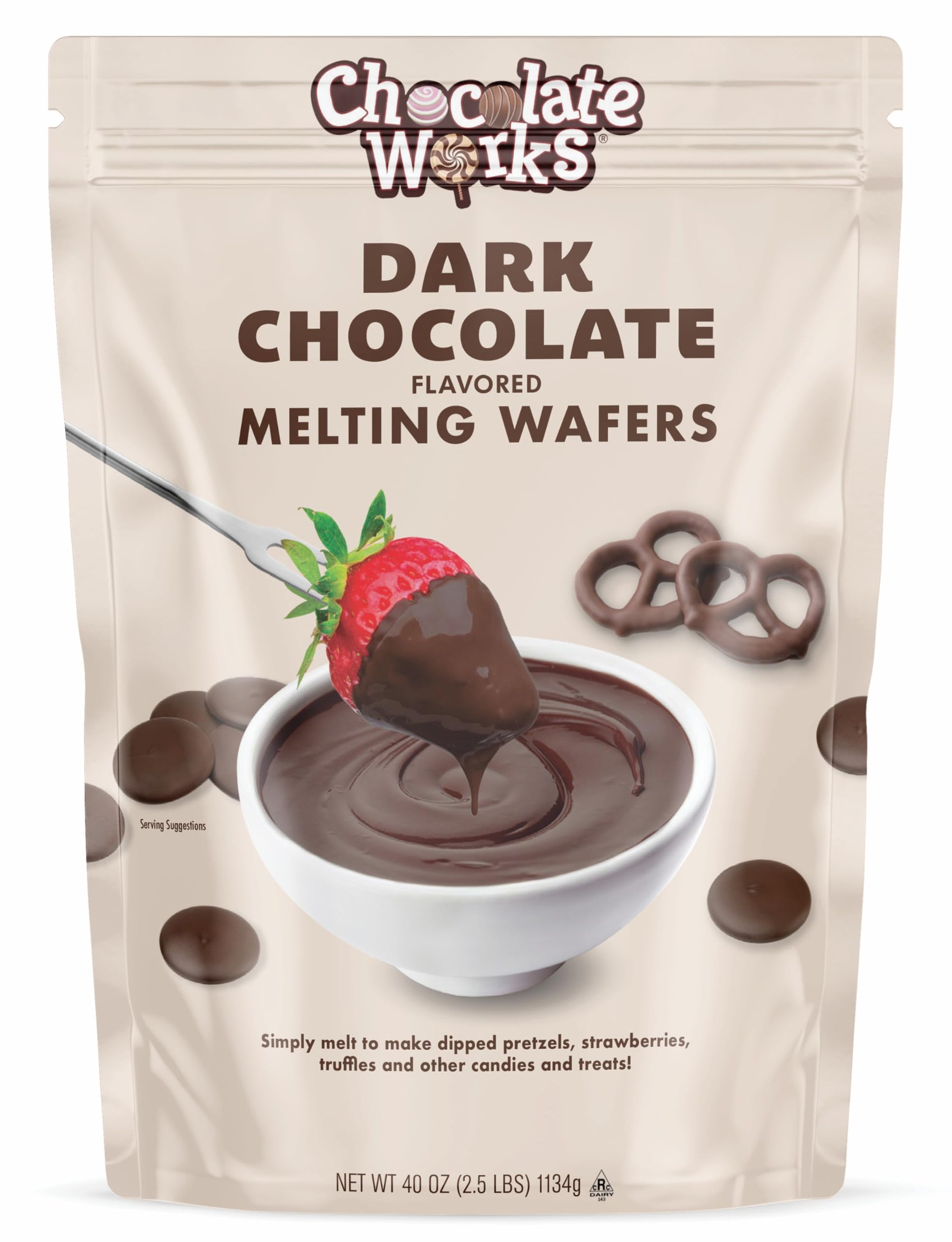 Chocolate Works Dark Chocolate Melting Chocolate Wafers, 2.5lb (Pack of 1)