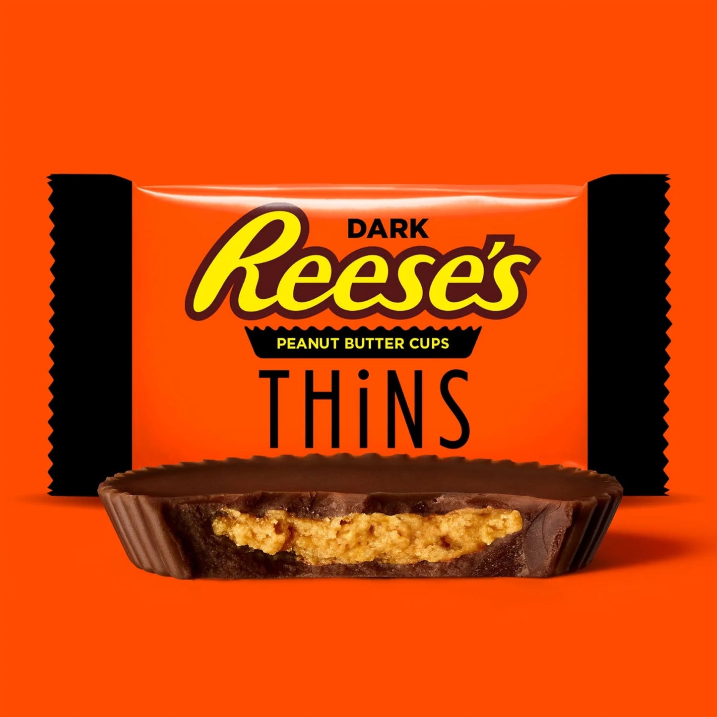 Dark Chocolate Peanut Butter Cups Thins 1.5 Pound - Bulk Individually Wrapped Dark Chocolate Candy For Snacking, Parties, Buffet