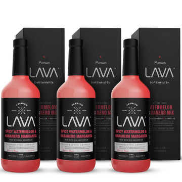 (3 Pack) LAVA Premium Spicy Watermelon Habanero Margarita Mix, Cold-Pressed Organic Watermelon, Agave, Habanero, No Artificial S
