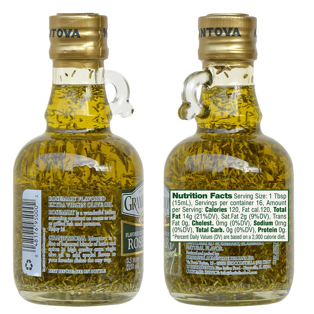Mantova GrandAroma Flavored Extra Virgin Olive Oil, Rosemary, 8.48 Ounce