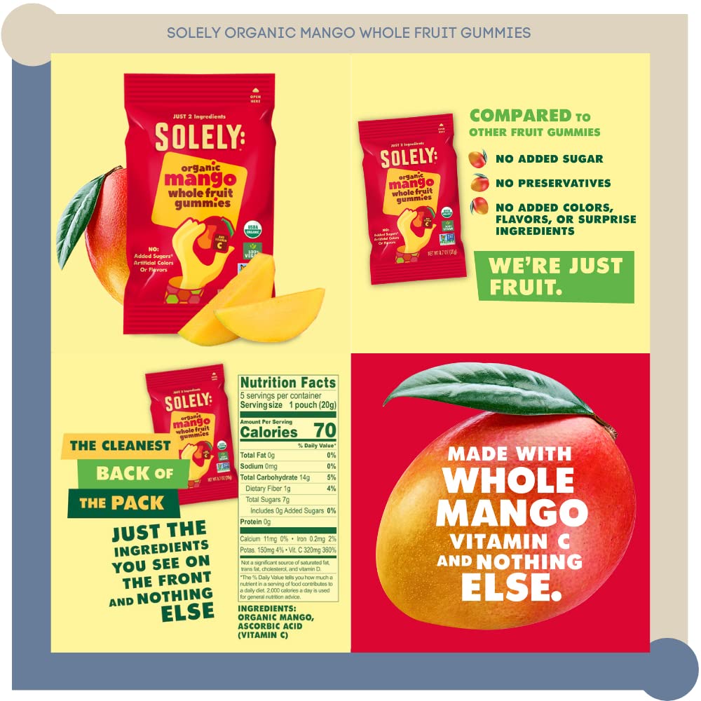 Empire Mercante Healthy Gummies Set with Healthy Recipe Book fit with Solely Fruit Gummies 4pck Variety (Mango, Mango and Orange