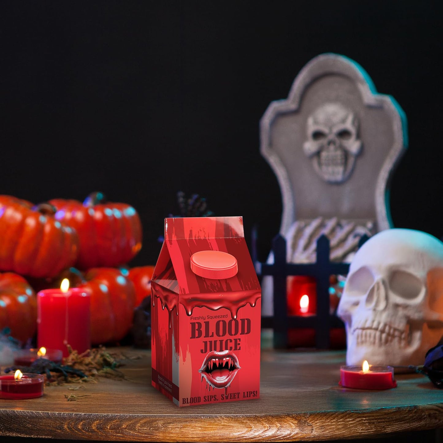 Blood Juice Halloween Jelly Beans - 4 Pack Red Bottle Cartons Filled With Red Jelly Bean Candy - Spooky Prank Novelty Gift For Party, Haunted Houses, Vampire & Horror Favors