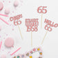 Gyufise 24Pcs Cheers to 65 Years Birthday Cupcake Toppers Glitter Sixty-five Straight Outta 1958 Cupcake Picks Happy 65th Cake D