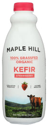 Maple Hill Creamery, 100% Grass Fed Organic Kefir, Strawberry, 32 oz
