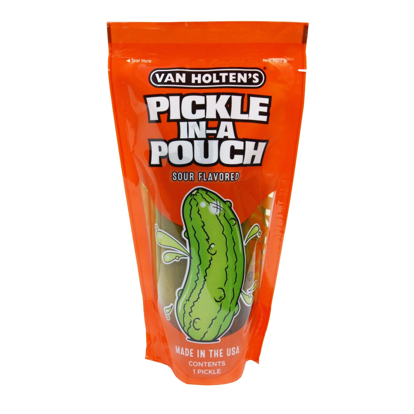 Van Holtens Pickles Jumbo Sour Pickle-In-A-Pouch 12 Count Pack