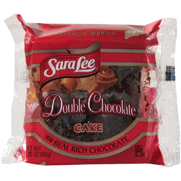 Sara Lee Iced Double Chocolate Cake, 2.25 Ounce -- 24 per case.