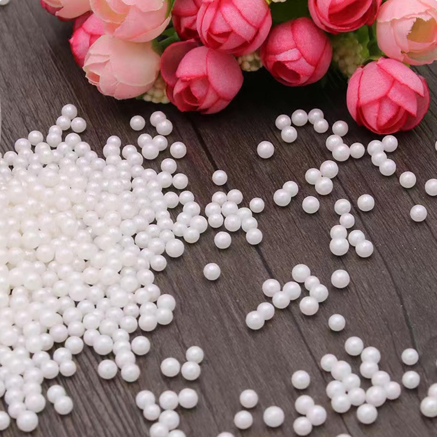 Sentovac 4Mm White Pearl Sprinkles Edible Cake Decorating Sugar Candy Cookie Cake Cupcake Topper Ice Cream Baking Decorations Ha