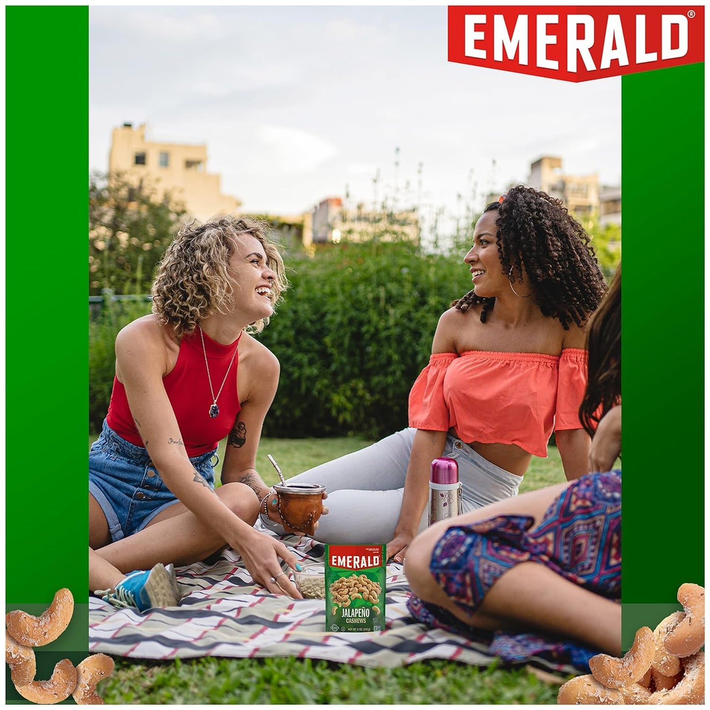 Emerald Nuts Jalapeno Cashews, 5 Oz Resealable Bag, Pack of 3