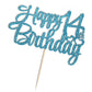 Blue Flash 14Th Birthday Cake Topper