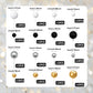 66 Pcs Ball Cake Picks Black Silver White Gold 4 Sizes For Diy Baking Decoration Cupcake Toppers And Wedding Anniversary Birthda