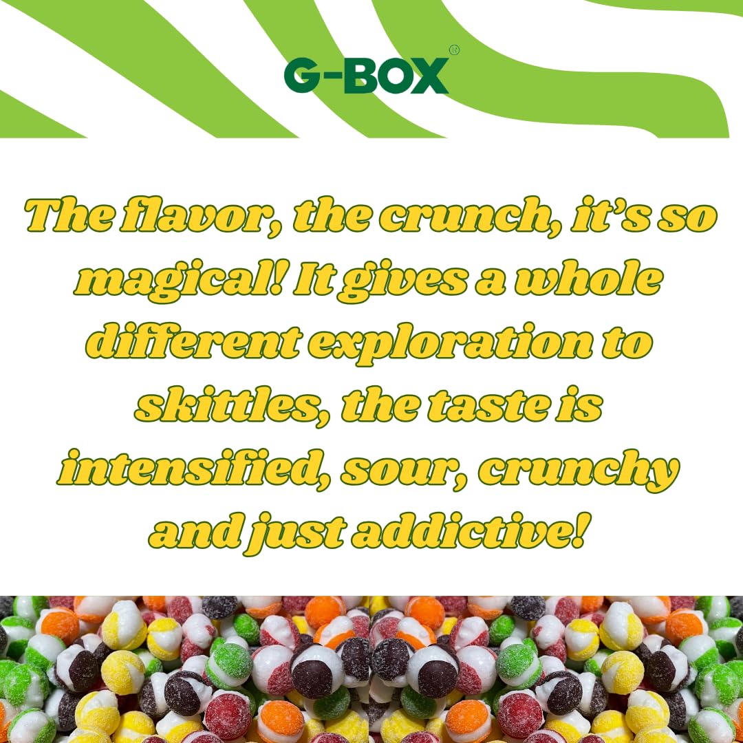 G-Box Freeze Dried Candy Frettles, Delightful Crunchy Fruity Flavorful Burst, Tiktok Trend Items, Air-Tight Sealed In A Grip Jar