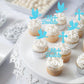 YCTHUNFISH Cupcake Toppers, 24 Pack, Bamboo, Glitter Cross, Blue, Religious Baptism/Party Decorations