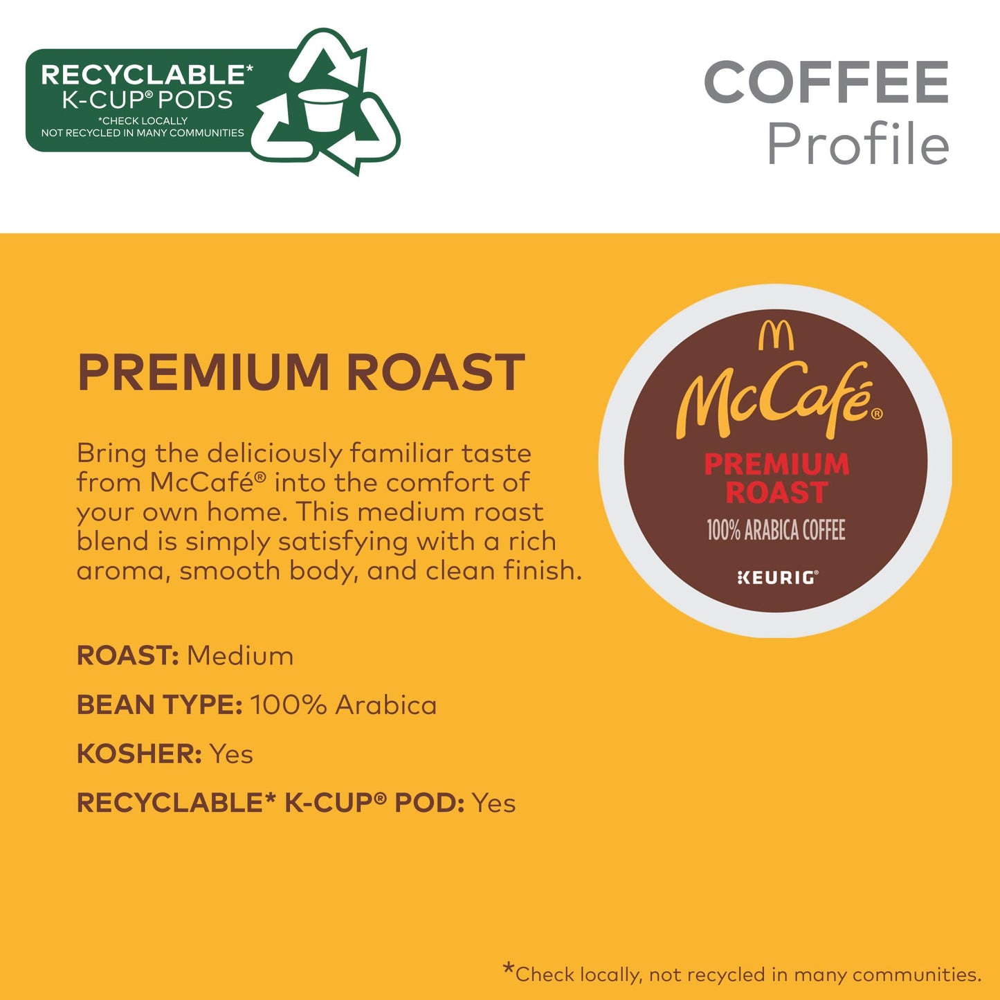 McCafe Premium Roast Coffee K-Cup Pods Medium Roast 72 Count