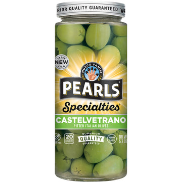 Pearls Castelvetrano Pitted Italian Olives 5.7 oz Jar, Pack of 6