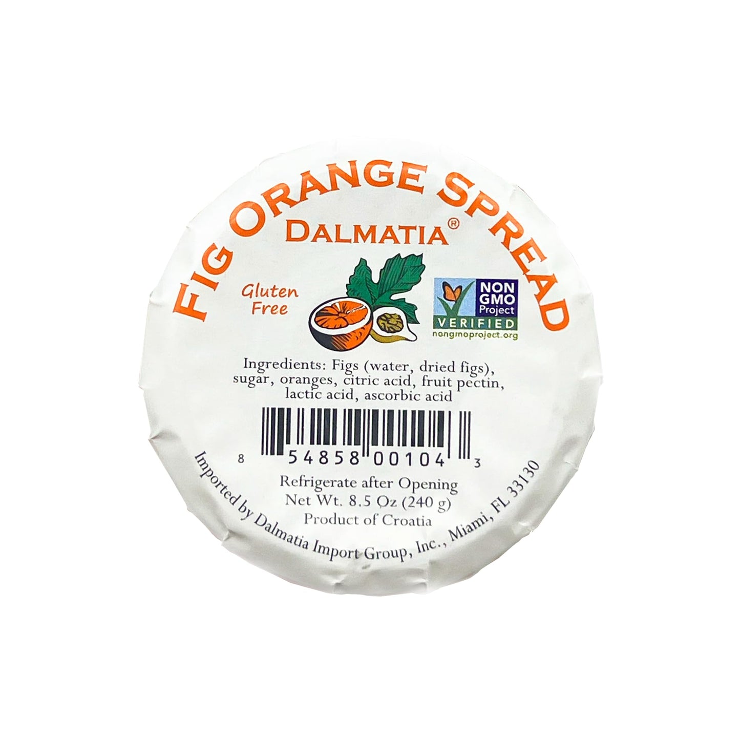 Dalmatia Orange Fig Spread, 8.5 oz | Mediterranean Citrus & Fig Blend | All-Natural, Non-GMO | Perfect for Cheese Boards, Glazes