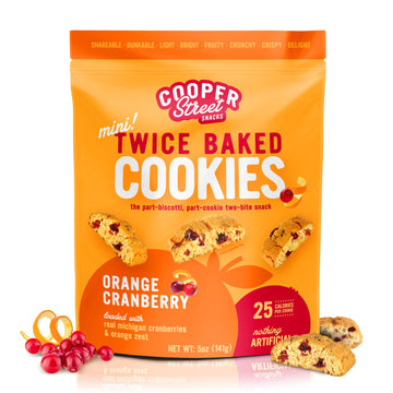 cooper Street cookies All Natural Twice Baked crispy cookie, Nut & Dairy Free, Biscotti Style 5oz (Orange cranberry) (Orange cra