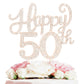 Happy 50Th Birthday Decorations,50Th Birthday Gold Rhinestone Cake Topper - Cheers To Fifty Years Old Bday Party Metal Sparkly C