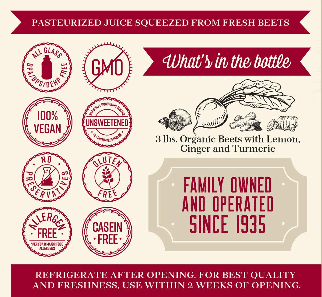 Lakewood Beet Ginger Turmeric, Fresh Pressed (32 Oz, 6 Pack)