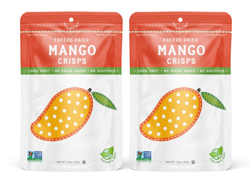 Natures Turn Freeze-Dried Fruit Snacks, Mango Crisps, Pack of 2 (1.2 oz Each)