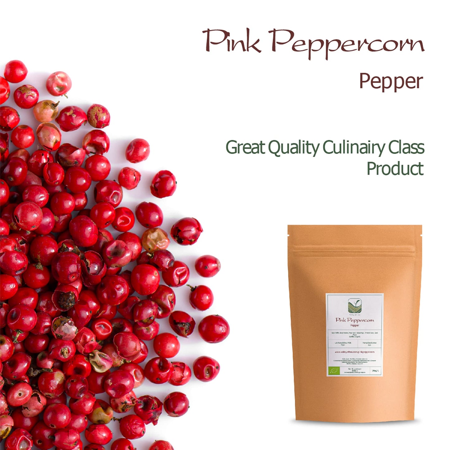 Pink Peppercorns For Grinder - Pink Pepper - Peppercorn - Peruvian Peppertree - Schinus Molle Pink Peppercorn Grinder Peruvian P