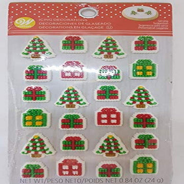 Food Items Icing Decorations PRSNT, Tree And Presents