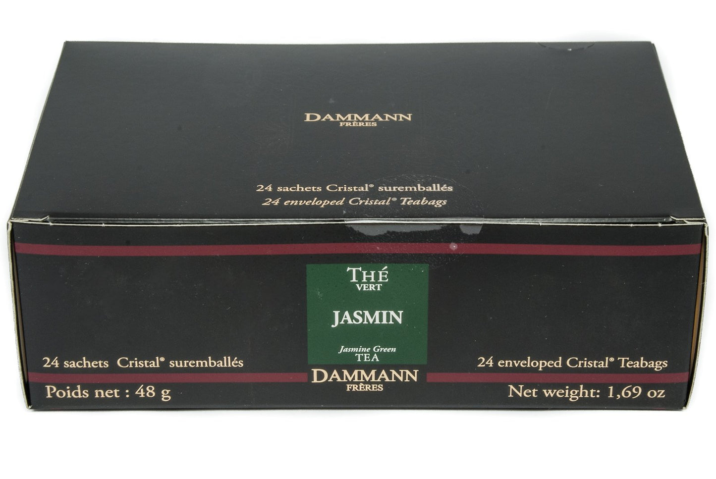 Dammann Freres Sachets, Vert Au Jasmin Tea Bags, Premium Gourmet French Jasmine Green Tea, Individually Wrapped, 24 Count (Singl