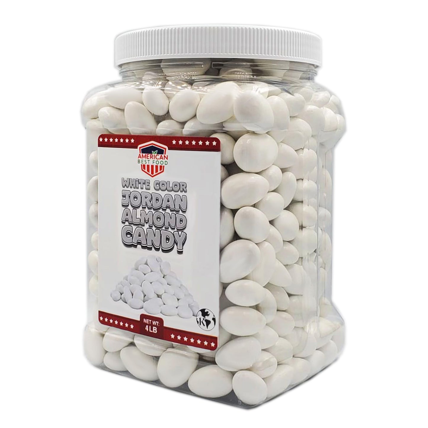 American Best Food Pastel Color Jordan Almonds In Jar, Kosher (4 Pound, White)