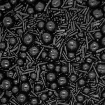 Black Sprinkles For Cake Decorating, Cookie, And Cupcake Baking - Fancy Edible Black Cake Sprinkles And Toppings In Black Colored Candy Sprinkles With Edible Black Pearls