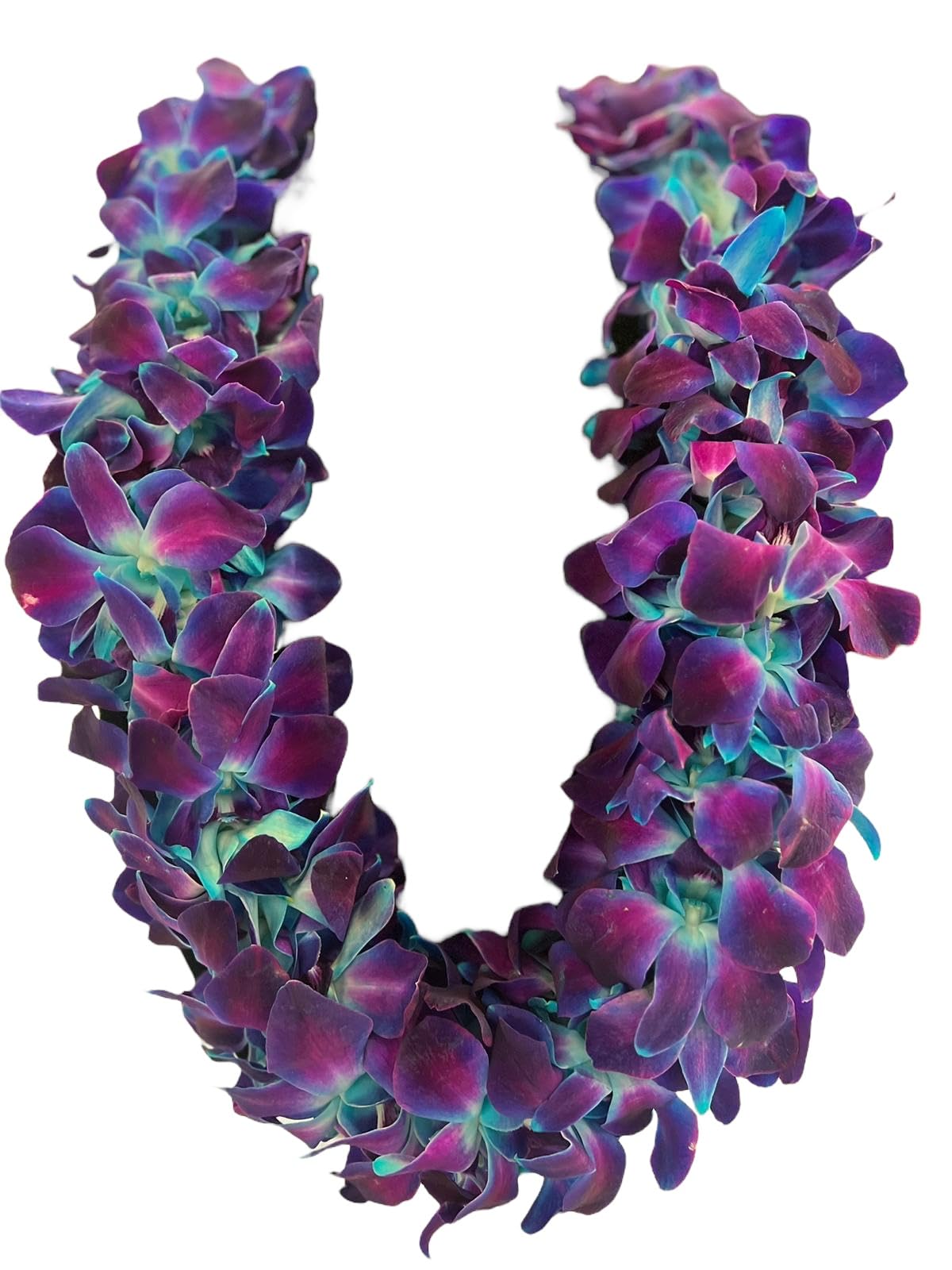 Fresh Hand Made Dendrobium Orchid Lei Purple (White)