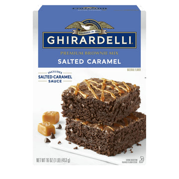 Ghirardelli Premium Brownie Mix with Salted Caramel Sauce, 16 oz Boxes, Pack of 12