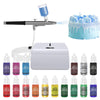 Cakestar Cake Airbrush Decorating Kit With Compressor, Cookie Airbrush With 12 Food Coloring Liquids And 4 Metallic, Food Airbru