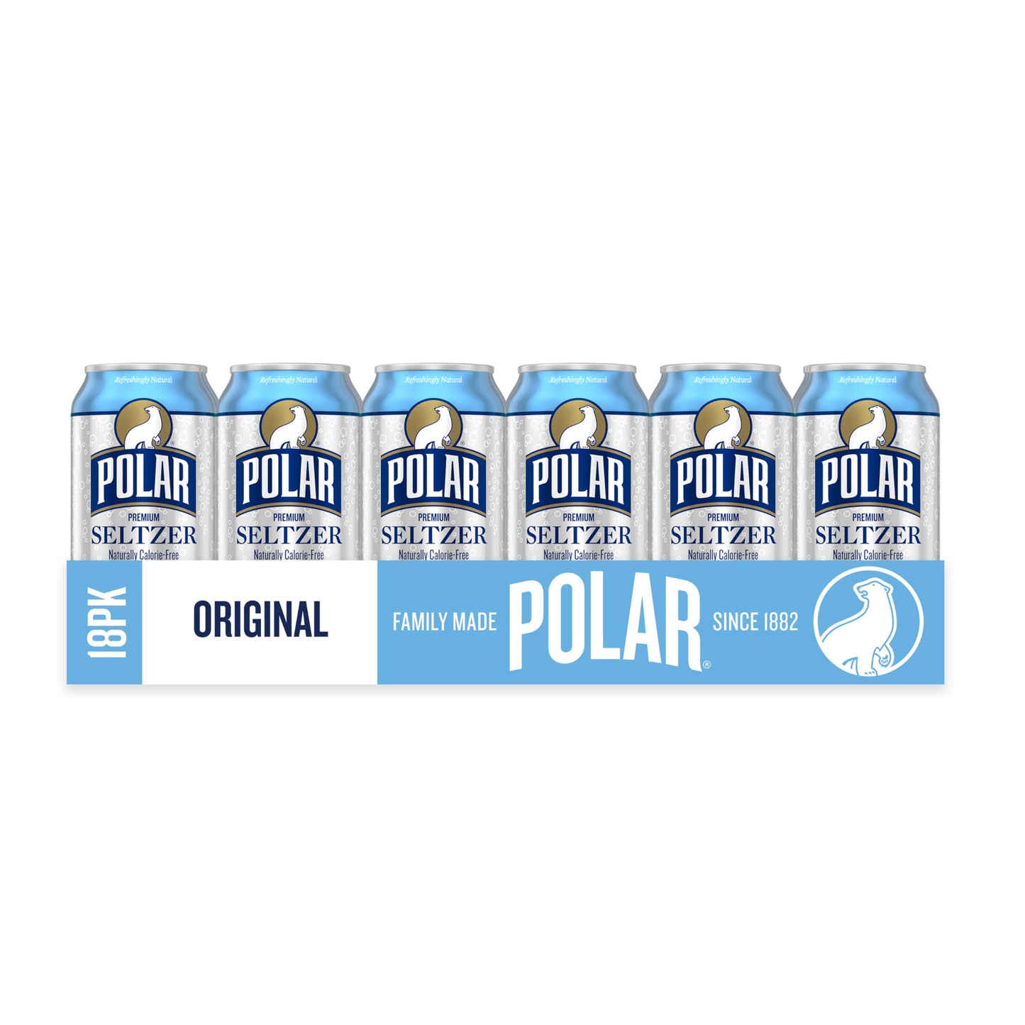 Polar Seltzer Water Original, 12 Fl Oz Cans, 18 Pack