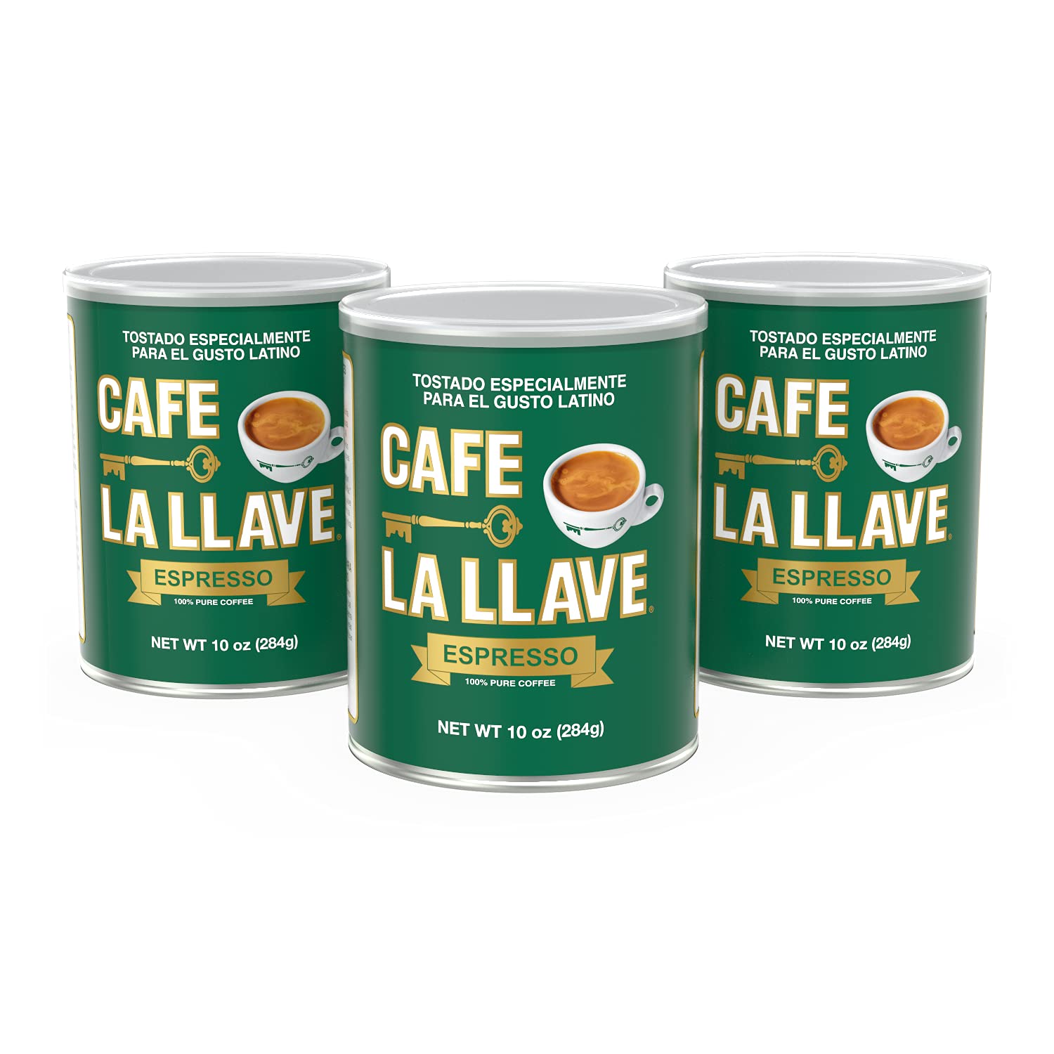 Cafe La Llave Espresso Dark Roast Coffee, 10 Ounce (Pack Of 3)