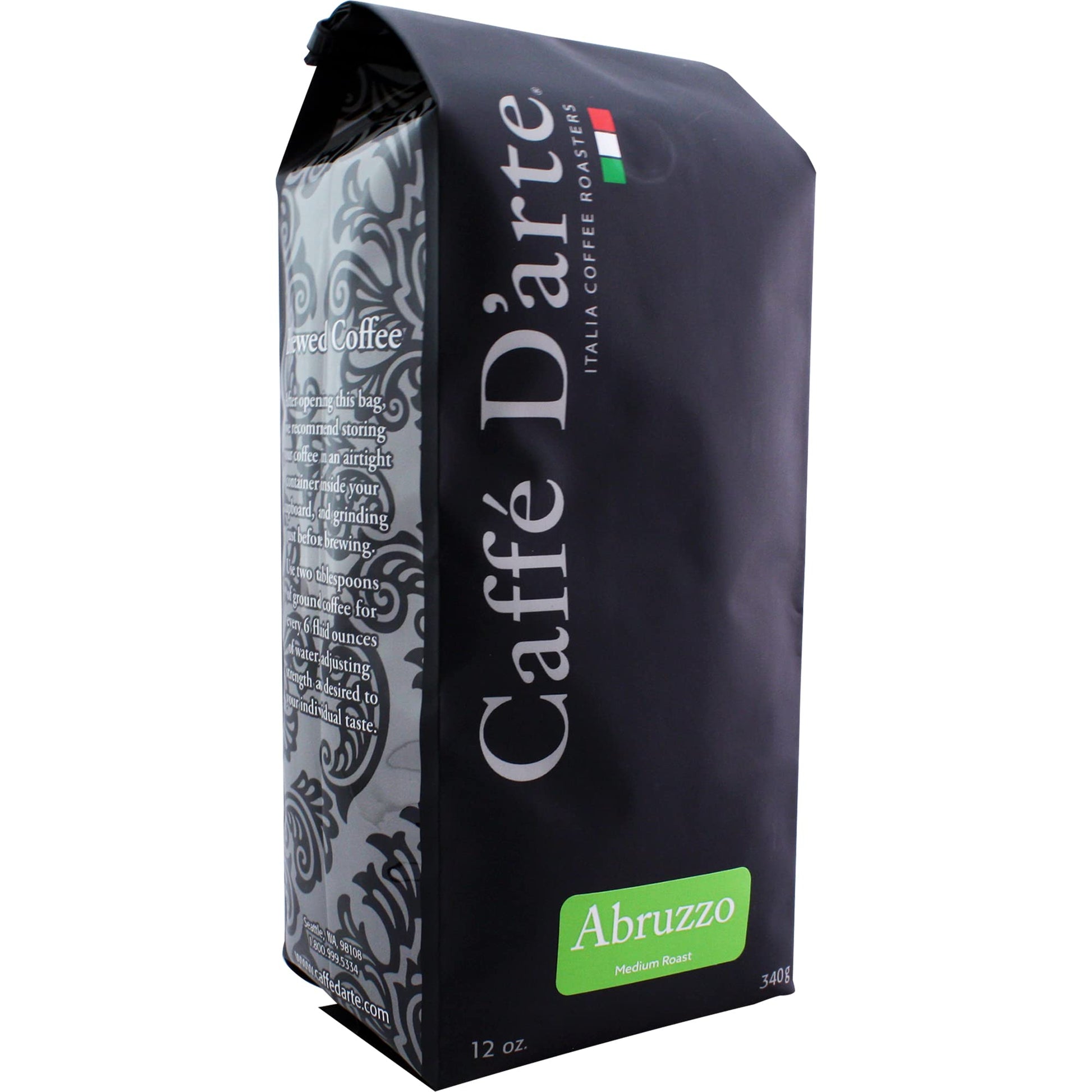 Caffe Darte Abruzzo Whole Bean Coffee, 12 Ounce