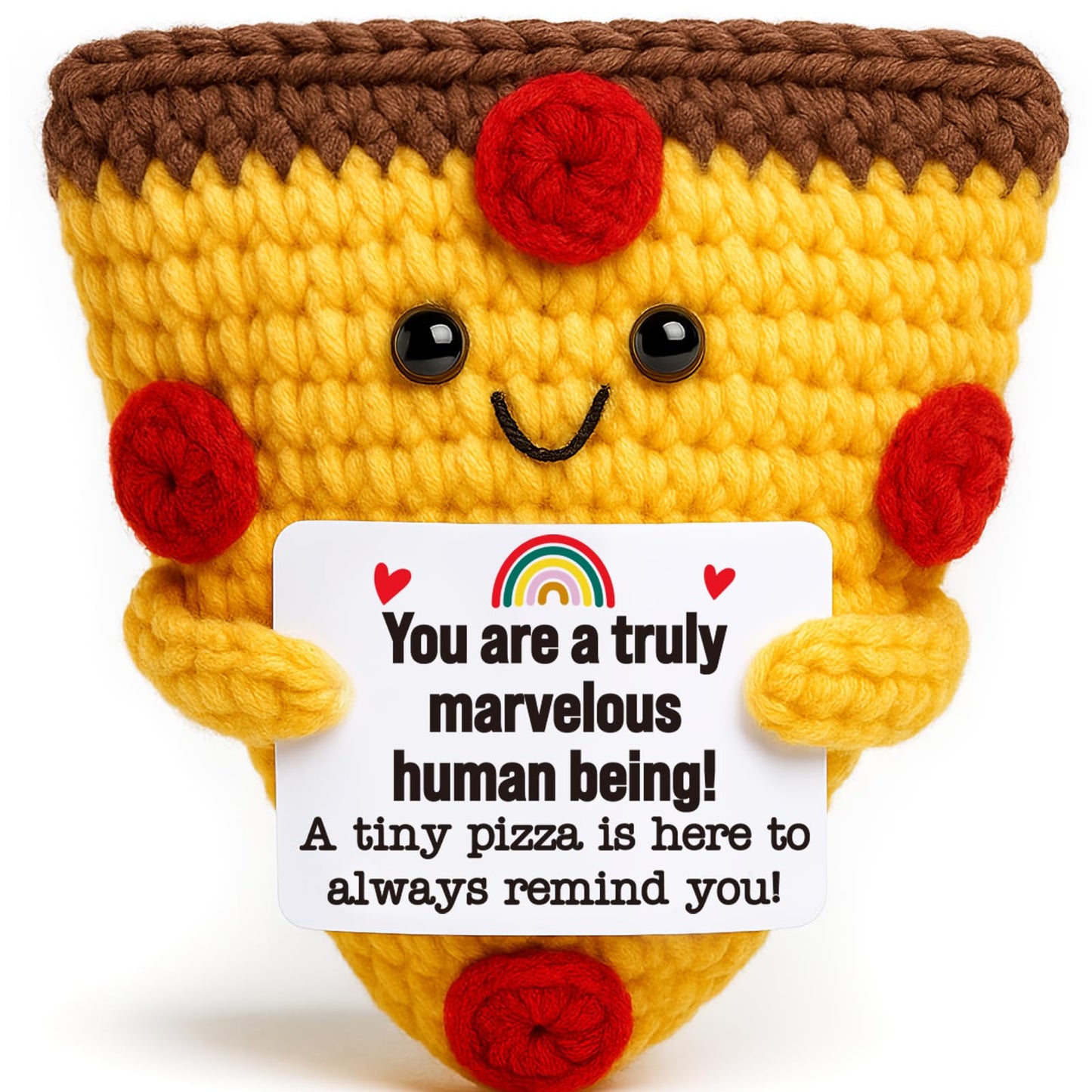 Mini Christmas Encouragement Pizza Gifts Emotional Uplifting Support Handmade Crochet Pizzas For Motivational Inspirational Gift For Women Men Friend Coworker Positive Christmas Stocking Stuffers