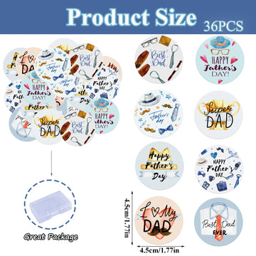 Fyeoxle 36Pcs Edible Happy Father'S Day Cupcake Toppers Wafer Paper Happy Fathers Day Cake Toppers Edible Best Dad Ever Cupcake
