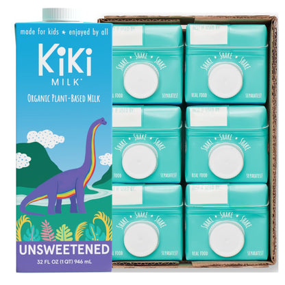 Kiki Milk Plant Based Milk - Organic Unsweetened Kiki Milk - Calcium & Magnesium Source - Gluten Free, Gum Free, GMO Free, Dairy