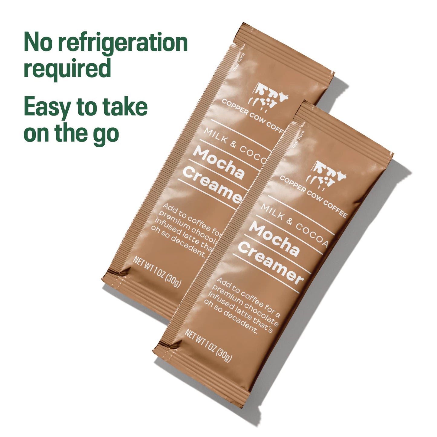 Copper Cow Coffee Sweetened Mocha Milk Creamer Singles (24 pack) | Vietnamese Inspired Coffee Creamer  All Natural Creamer Packets for Pour Overs & Lattes | No Refrigeration Needed  Travel Friendly