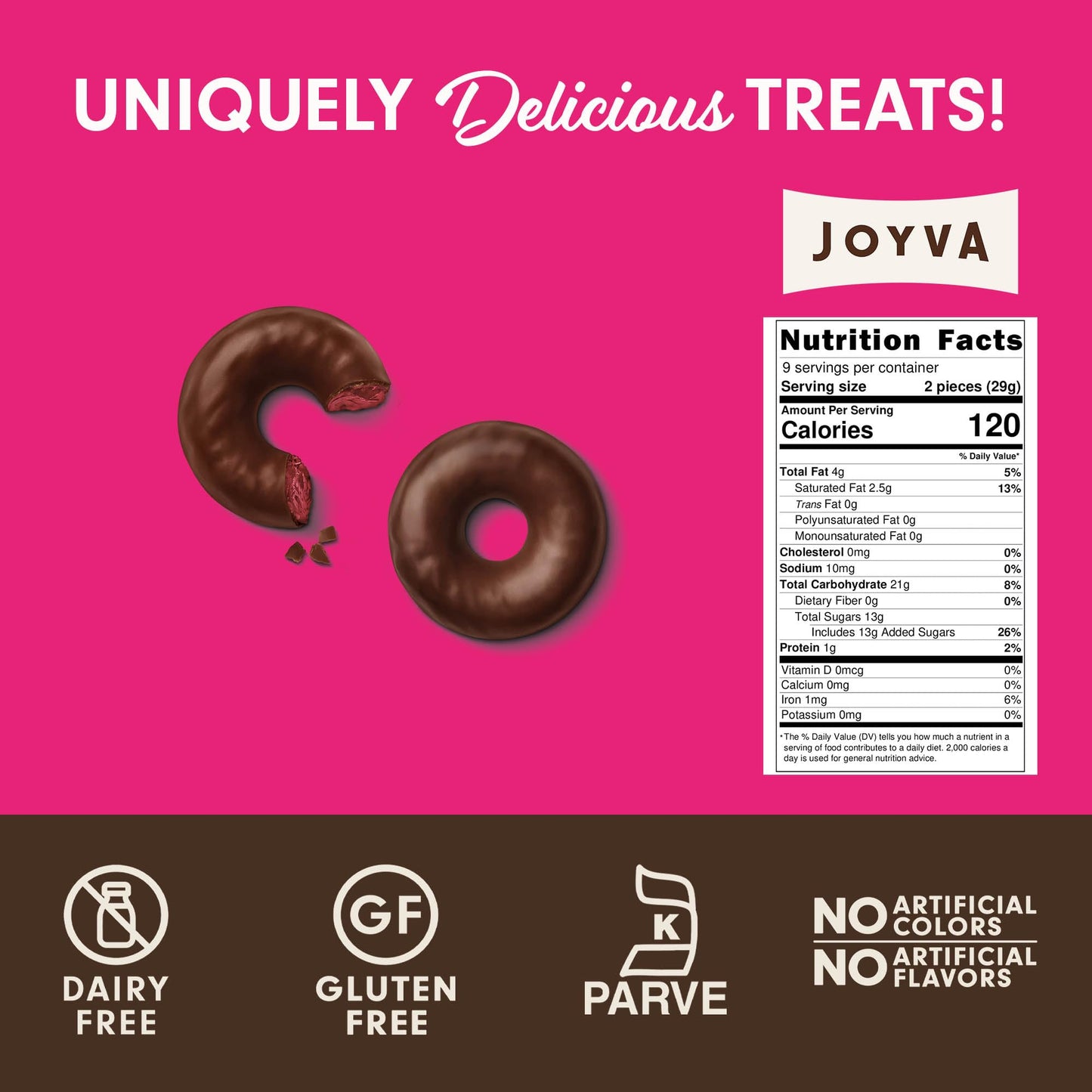 Joyva Jell Rings - The Original Gourmet Chocolate Confection With A Sweet Jelly Filling - Kosher Parve, Vegan, Non-Dairy, No Gluten   - Made In Brooklyn - 5-Lb. Bulk Box, Approximately 165 Pieces