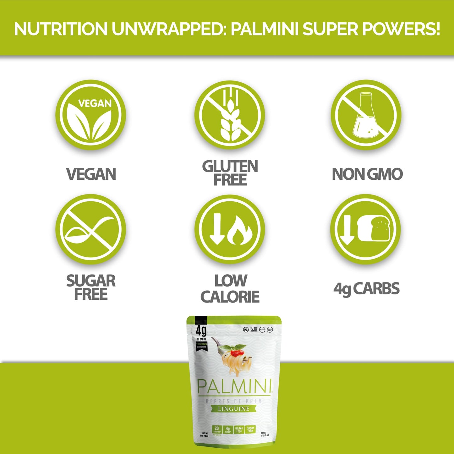 Palmini Linguine Pasta | Low-Carb, Gluten Free, Vegan | 12 Ounce (Pack of 6) | Model: QUI014BK