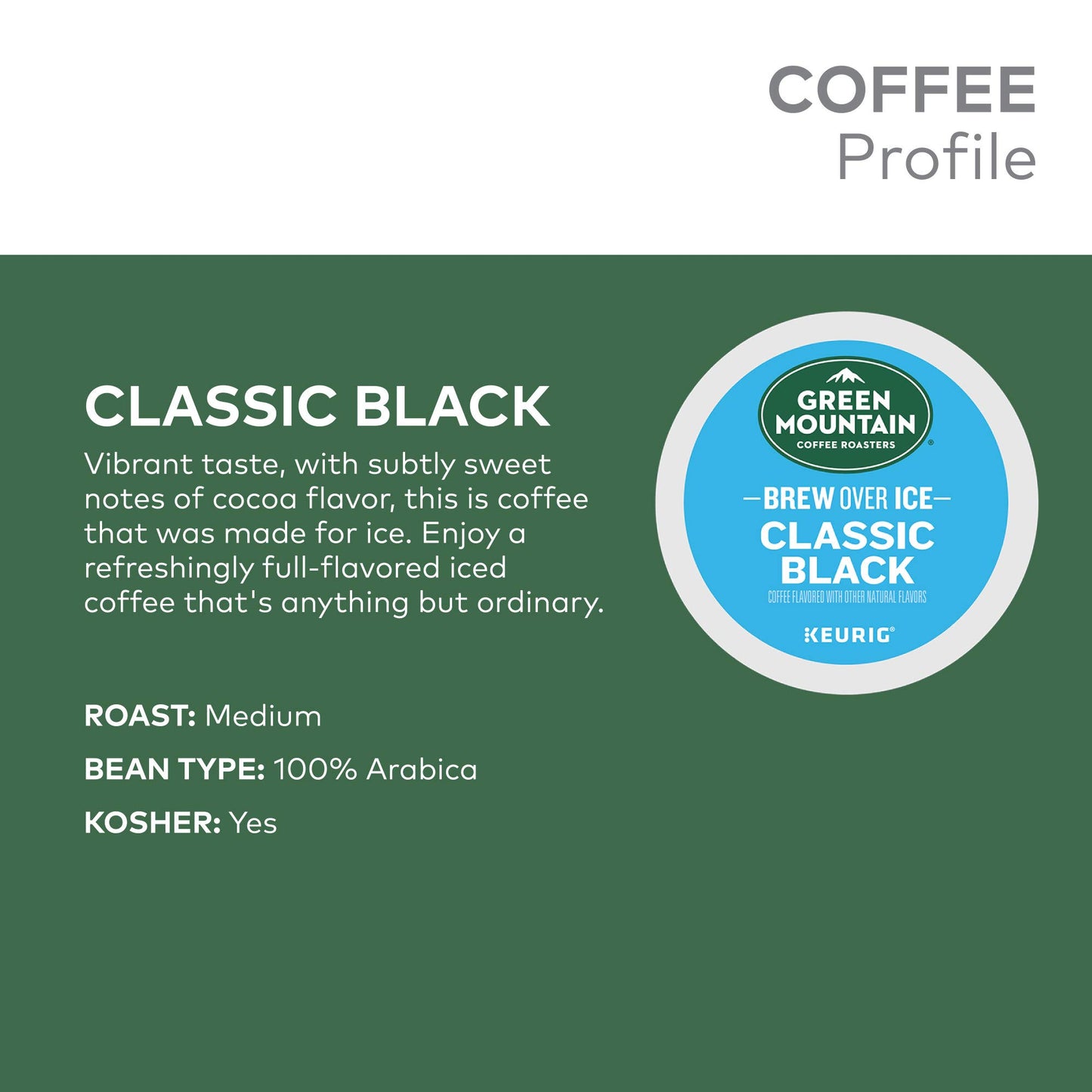 Green Mountain Coffee Roasters ICED Medium Roast Iced Coffee K-Cup Pods, 12 Count, Coffee